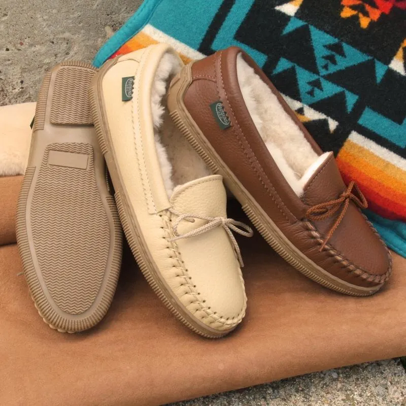 Sale: Women's Premium Rubber Sole Sheepskin Slippers Made in USA by Footskin 2200S-RS