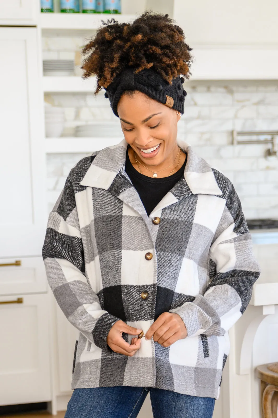 Saturday Stroll Brushed Tonal Plaid Shacket