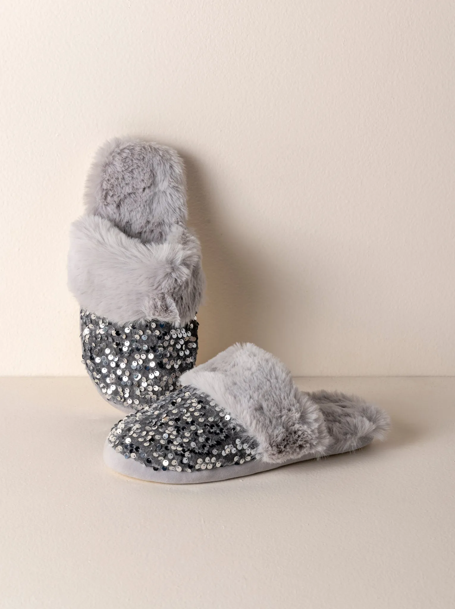 Shiraleah Assorted Set Of 2 Sizes Fiesta Slippers, Silver