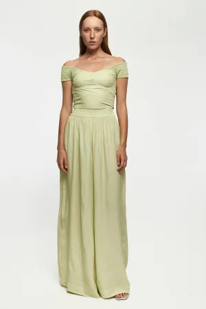 Shirred Shoulder Top | Elasticised Wide Leg Pant