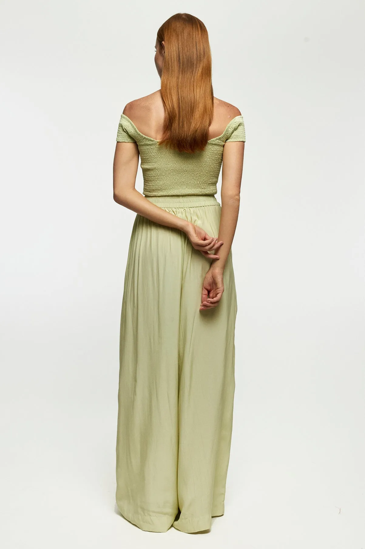 Shirred Shoulder Top | Elasticised Wide Leg Pant