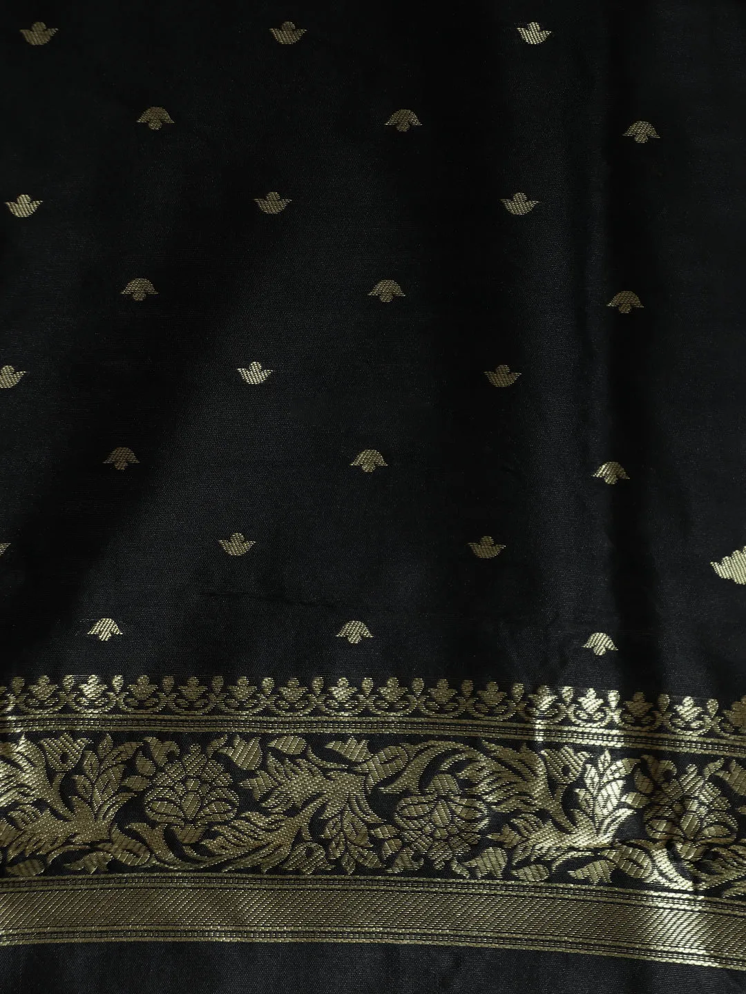 Silk Banarasi Zari Woven Party Wear Black Saree