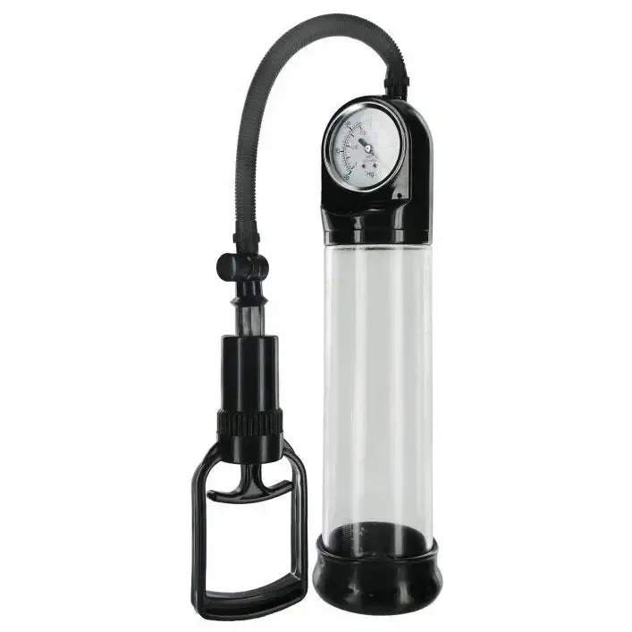 Size Matters Clear Deluxe Trigger Penis Pump with Pressure Gauge
