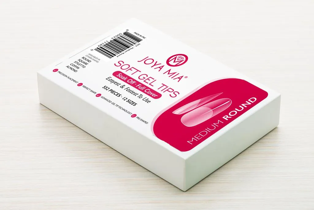 Soft Gel Nail Tips Full Cover - Clear Soft Pre-buff PMMA False Press on Nail Tips