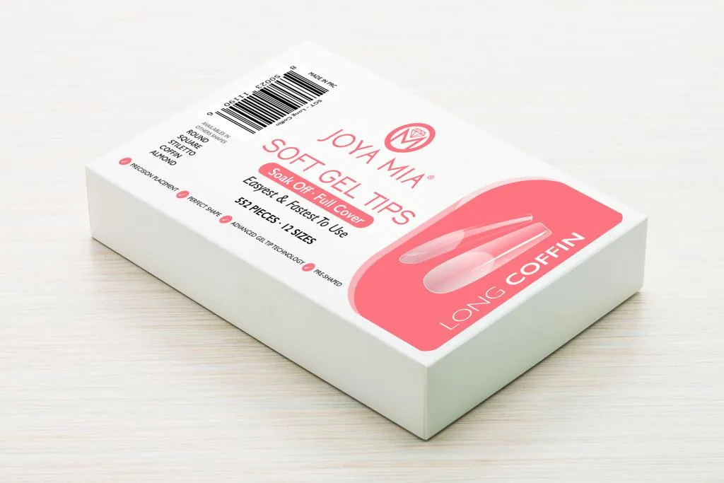 Soft Gel Nail Tips Full Cover - Clear Soft Pre-buff PMMA False Press on Nail Tips