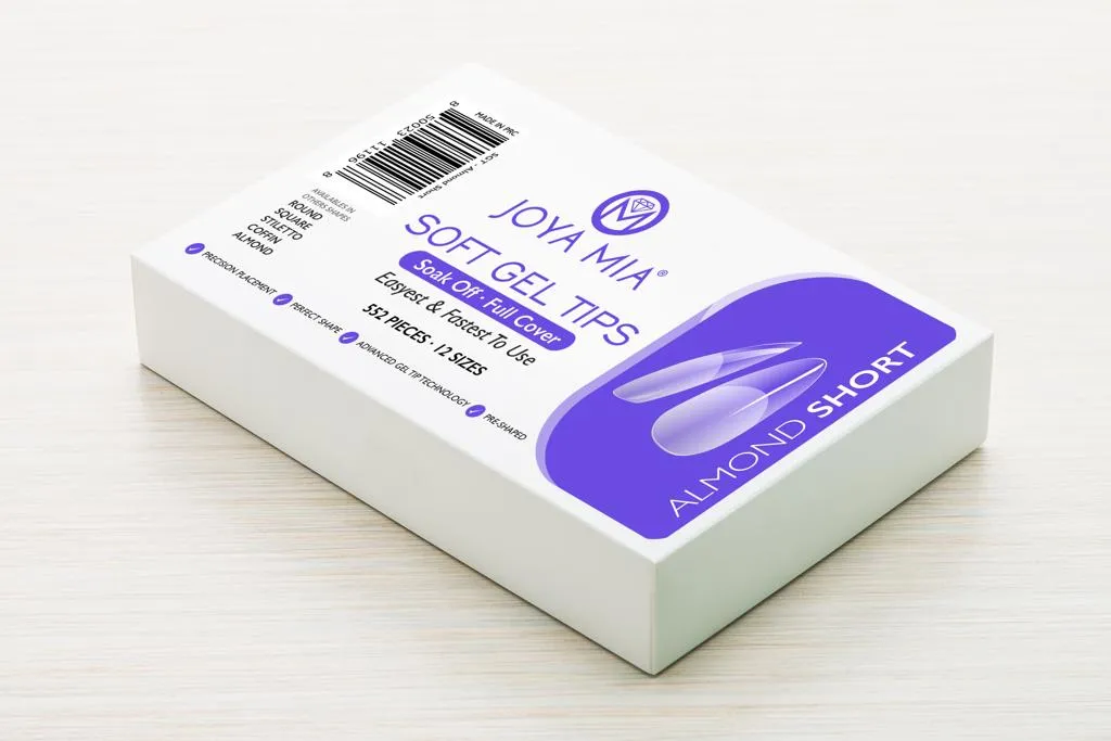 Soft Gel Nail Tips Full Cover - Clear Soft Pre-buff PMMA False Press on Nail Tips