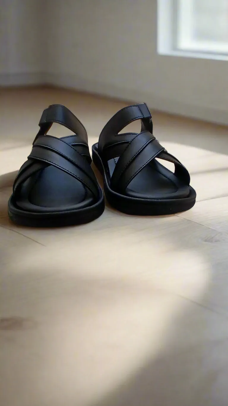 Soft Sole Stylish Slippers  - Black - SS 001