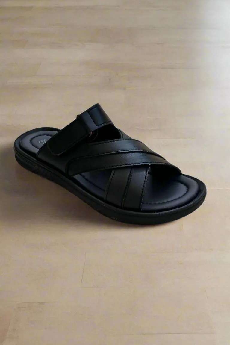 Soft Sole Stylish Slippers  - Black - SS 001
