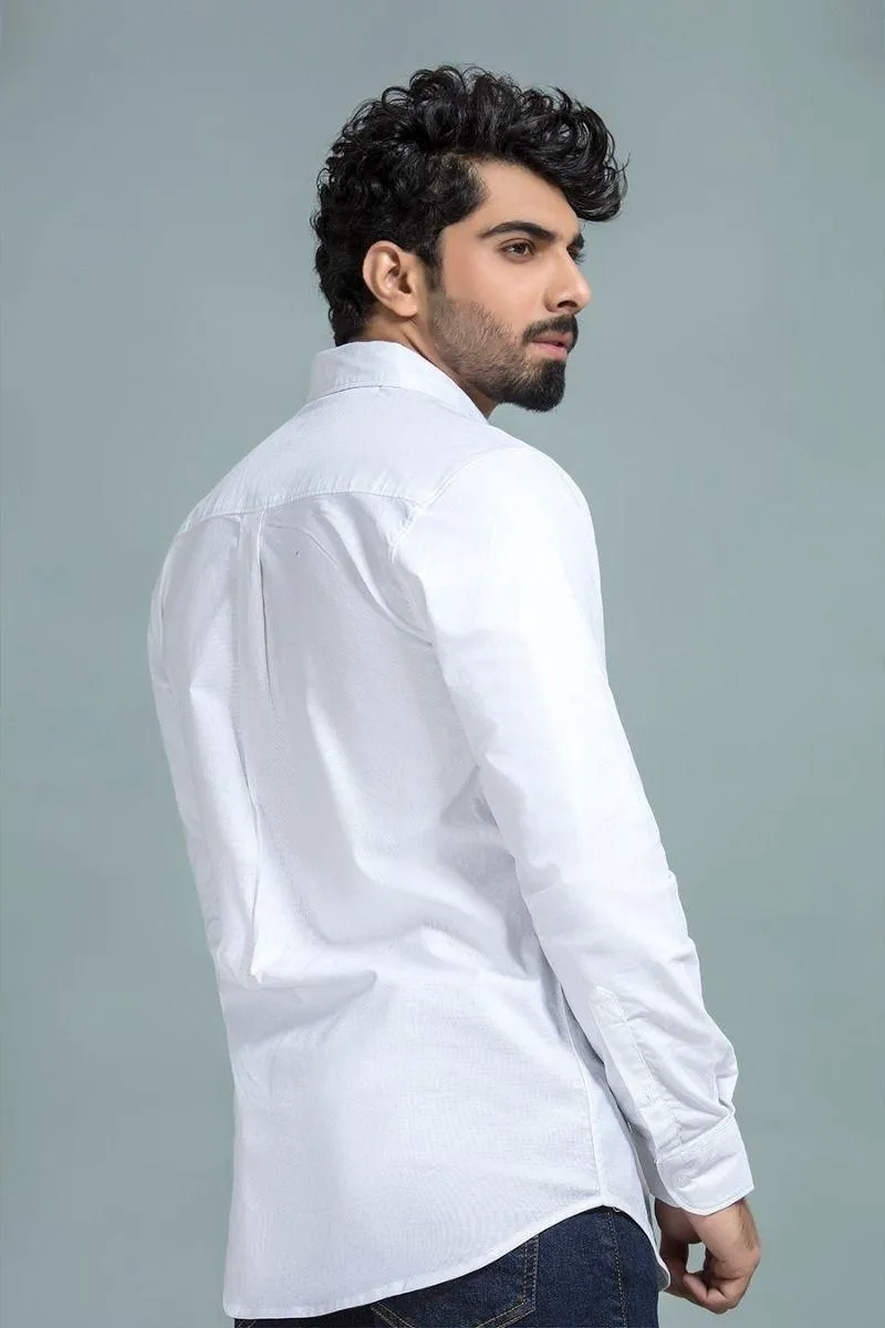Solid White Woven Shirt