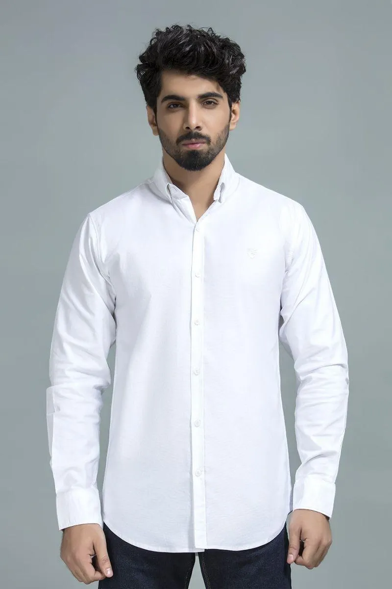 Solid White Woven Shirt