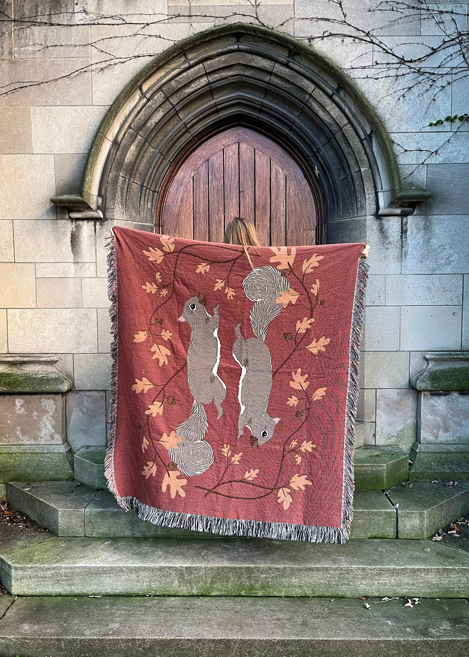 Squirrels ~ Woven Tapestry Blanket