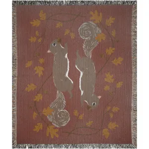 Squirrels ~ Woven Tapestry Blanket