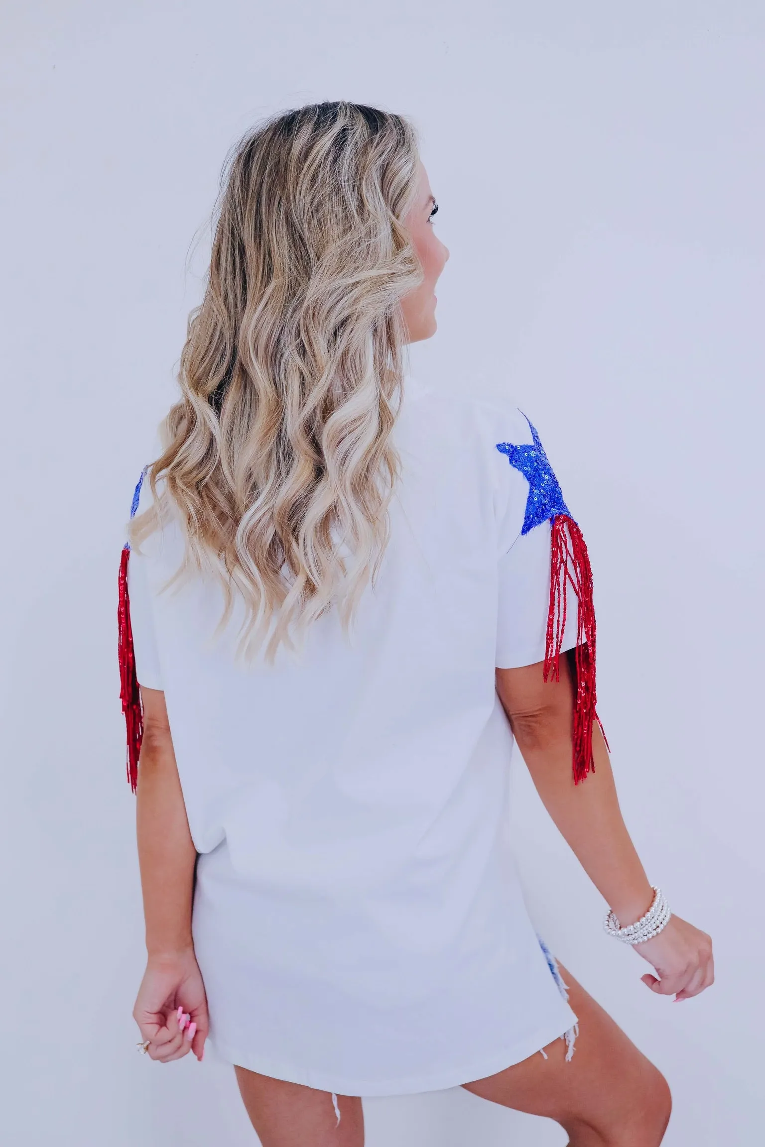 Star Stream Sequin Fringe Top