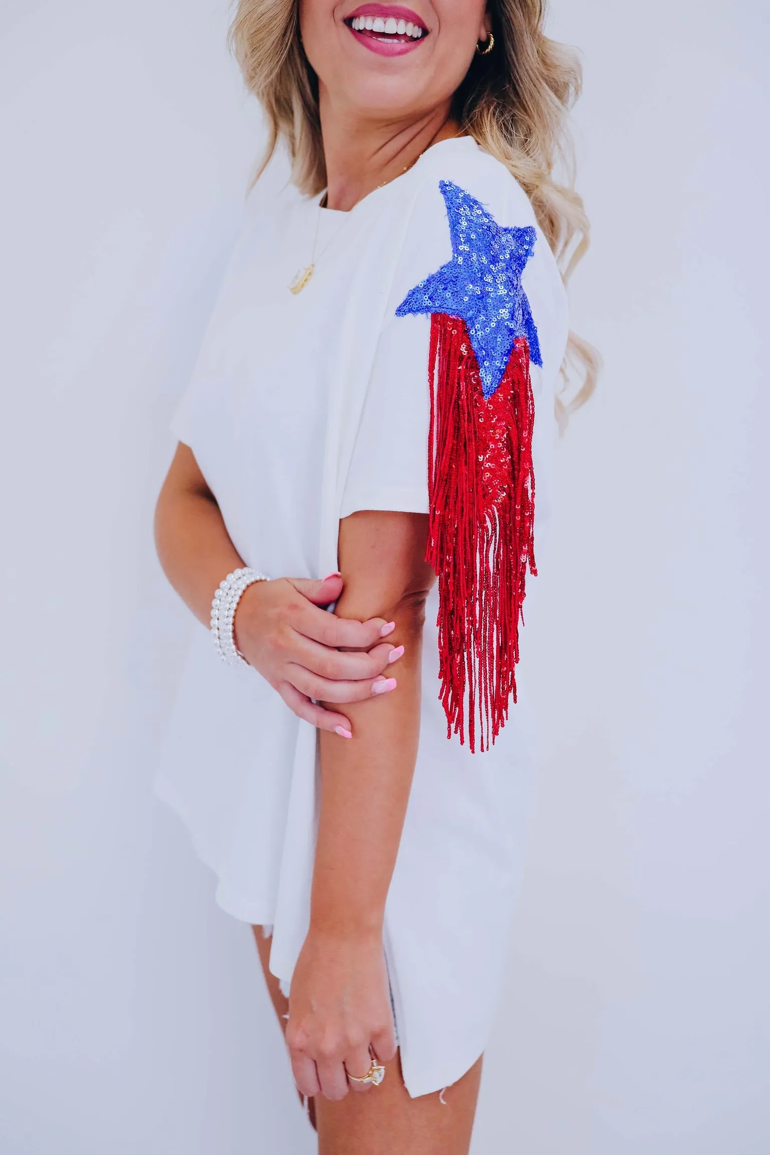 Star Stream Sequin Fringe Top