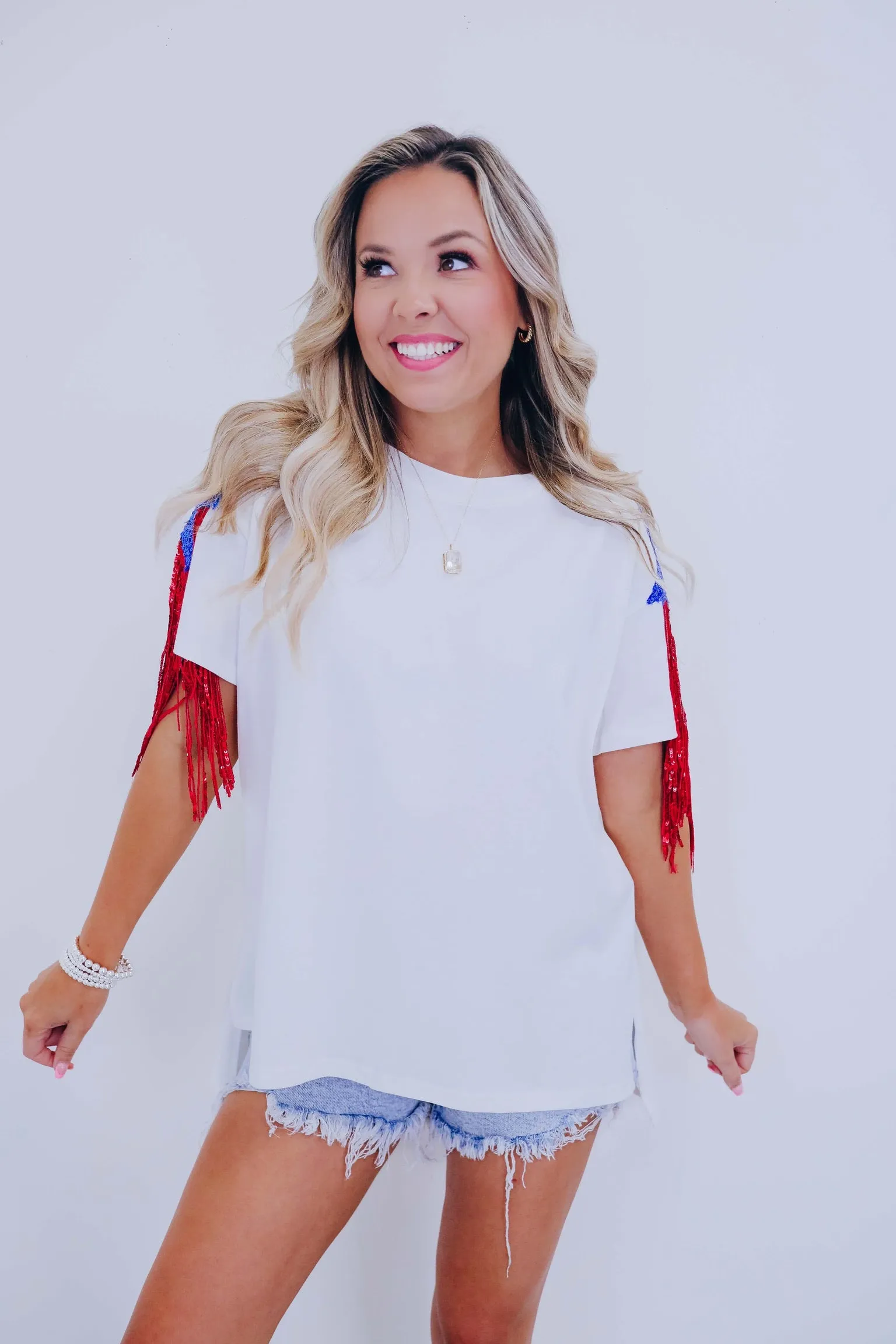 Star Stream Sequin Fringe Top