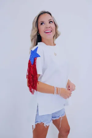 Star Stream Sequin Fringe Top