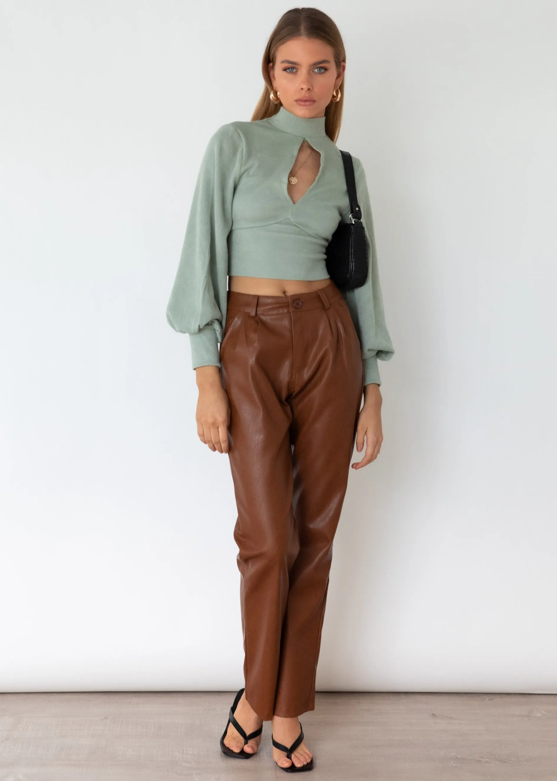 Steffi Knit Crop - Sage