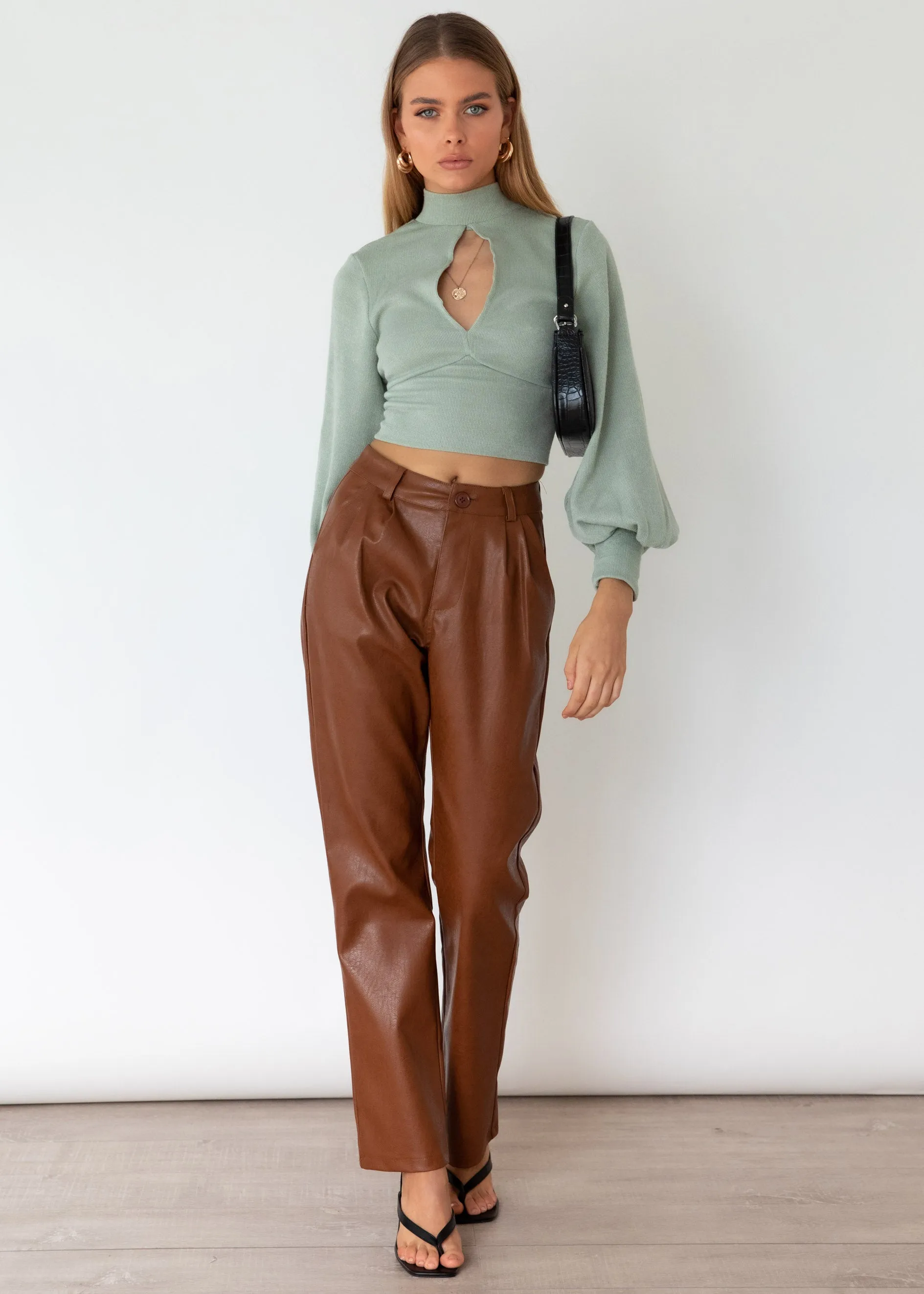 Steffi Knit Crop - Sage