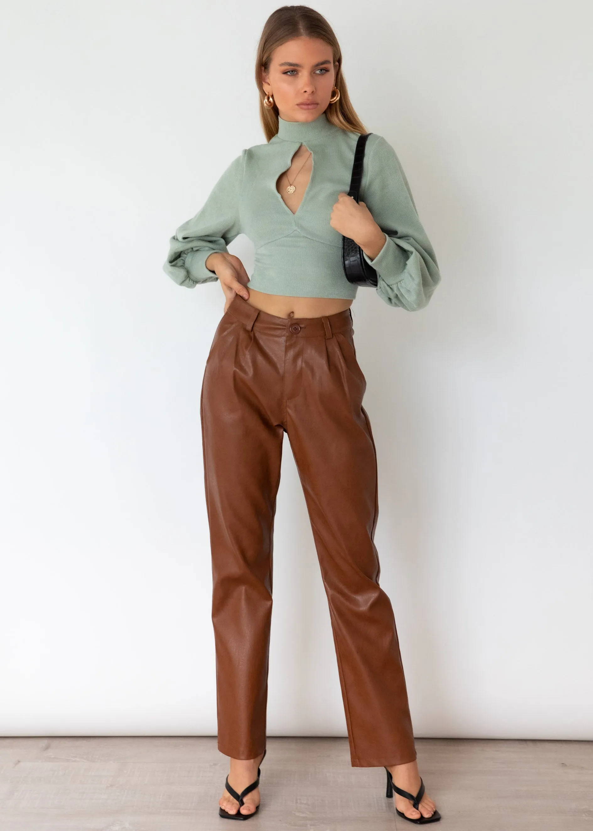 Steffi Knit Crop - Sage