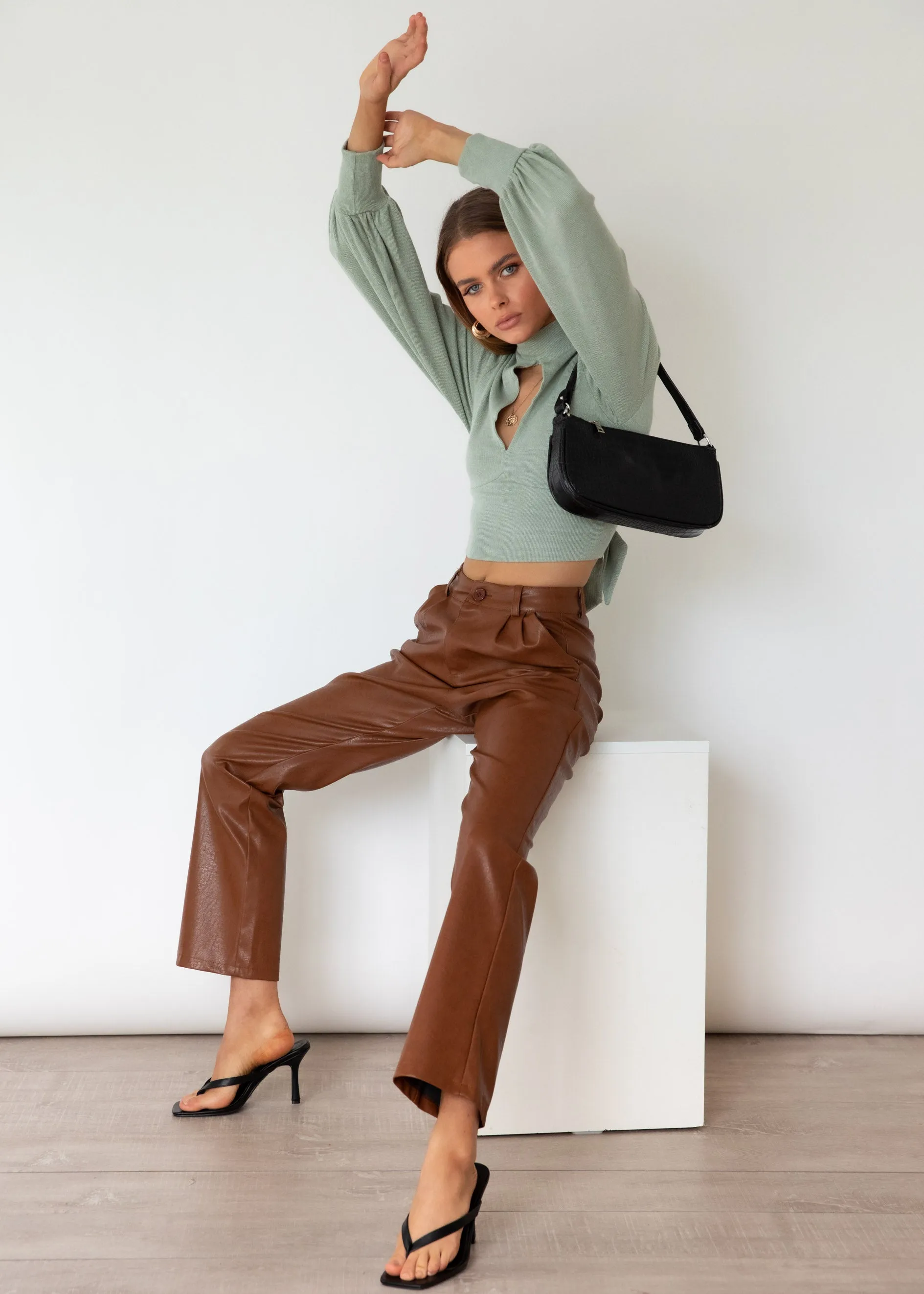 Steffi Knit Crop - Sage