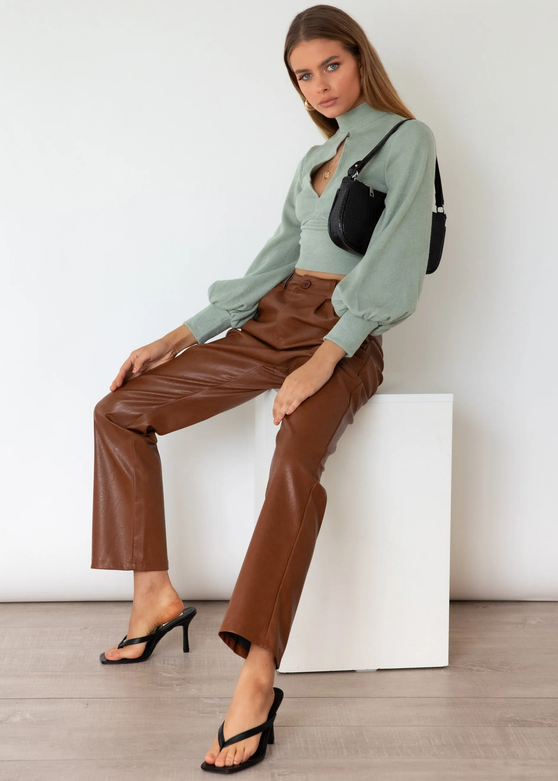 Steffi Knit Crop - Sage