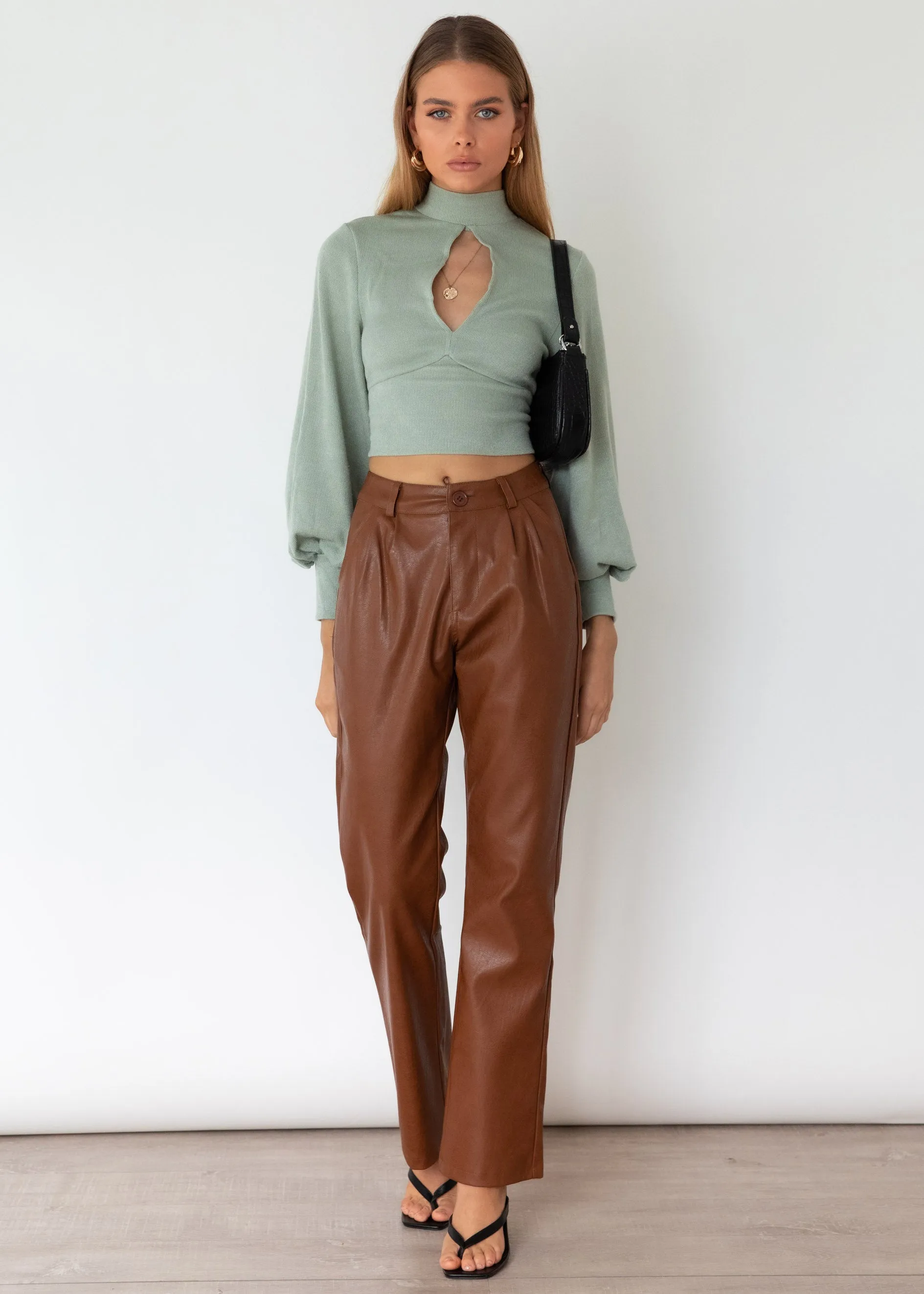 Steffi Knit Crop - Sage