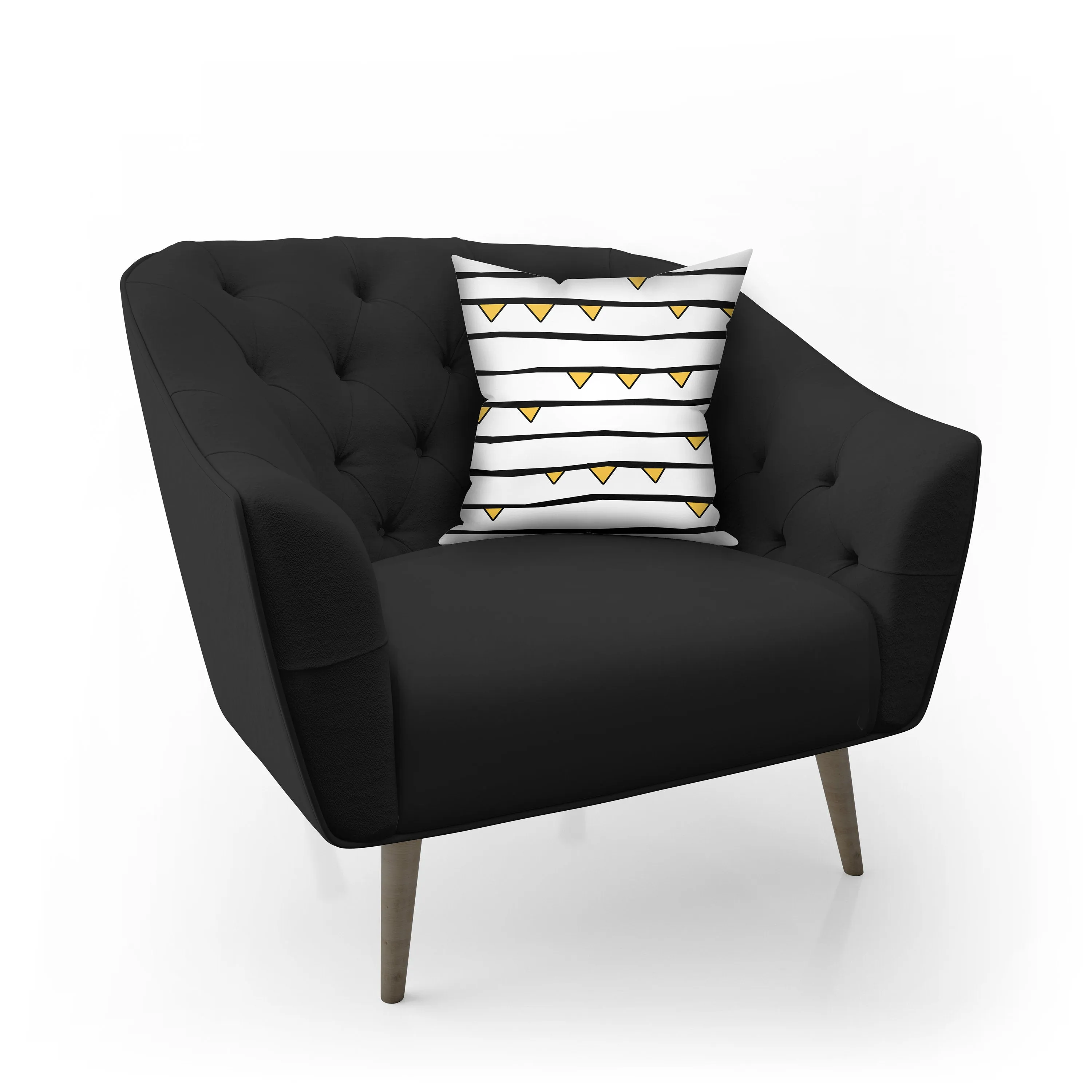 Stripes and Triangles throw pillow, black and yellow, modern Interior decor, home decor, pillow cover and insert, abstract throw pillow