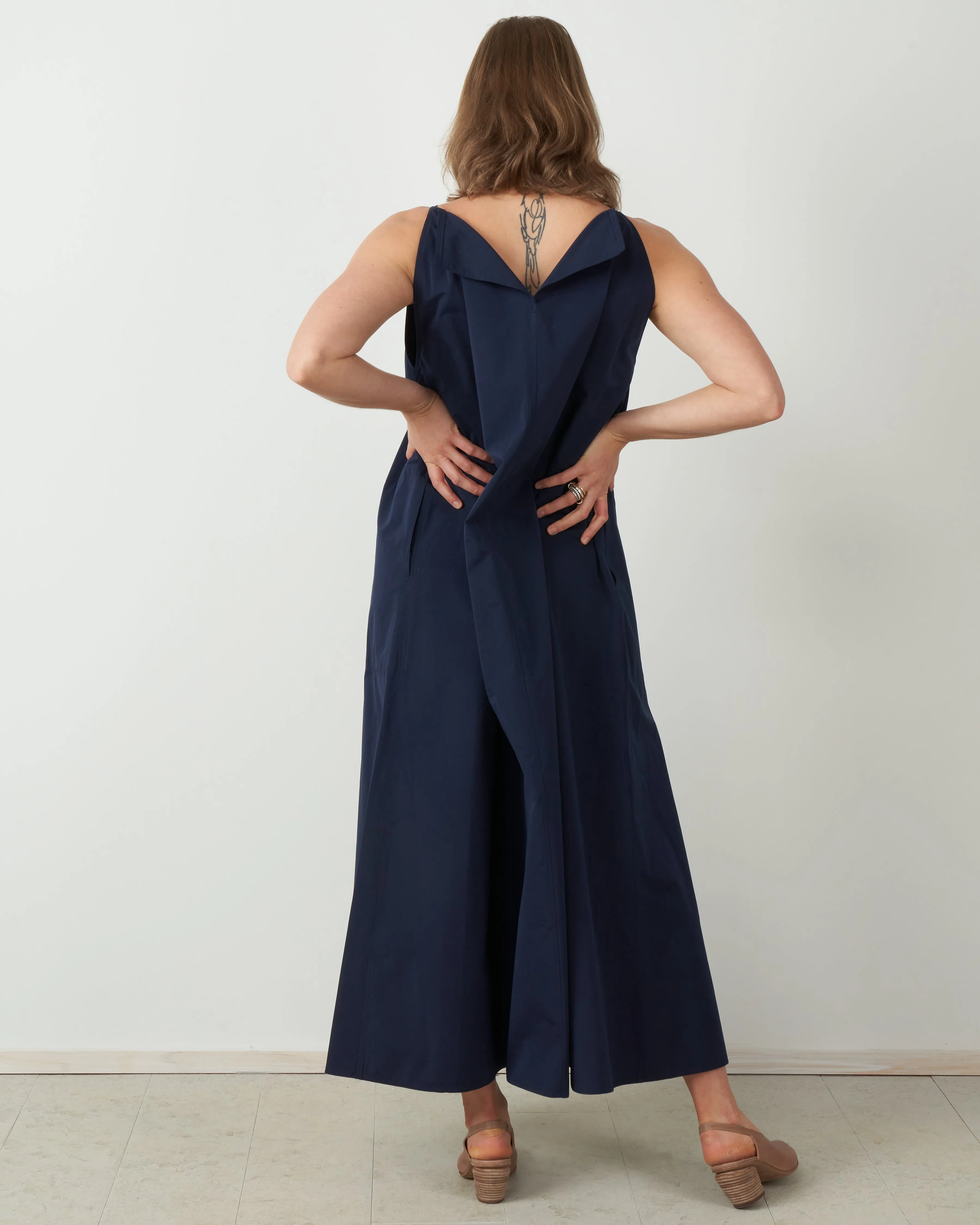 summer dress - woven dark navy