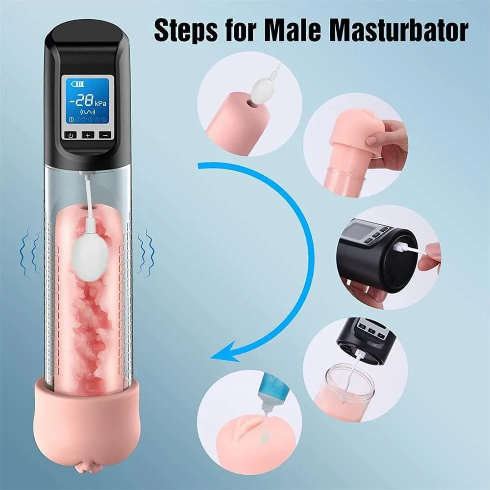 Supreme Max Results Pump Penis Enlarger Automatic Vacuum Enhancement with LED Screen 3.0