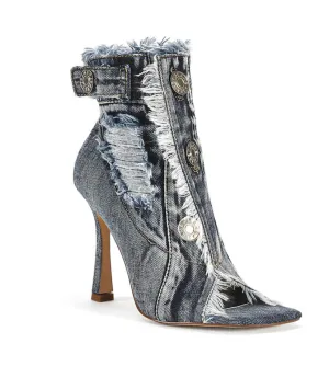 Tandy Denim Peep Toe Booties