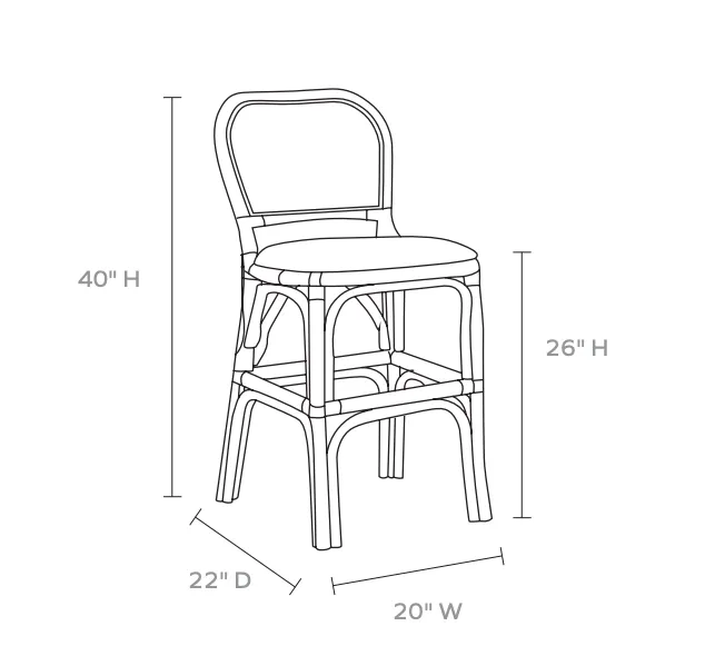 Tatum Woven Rattan Counter Stool