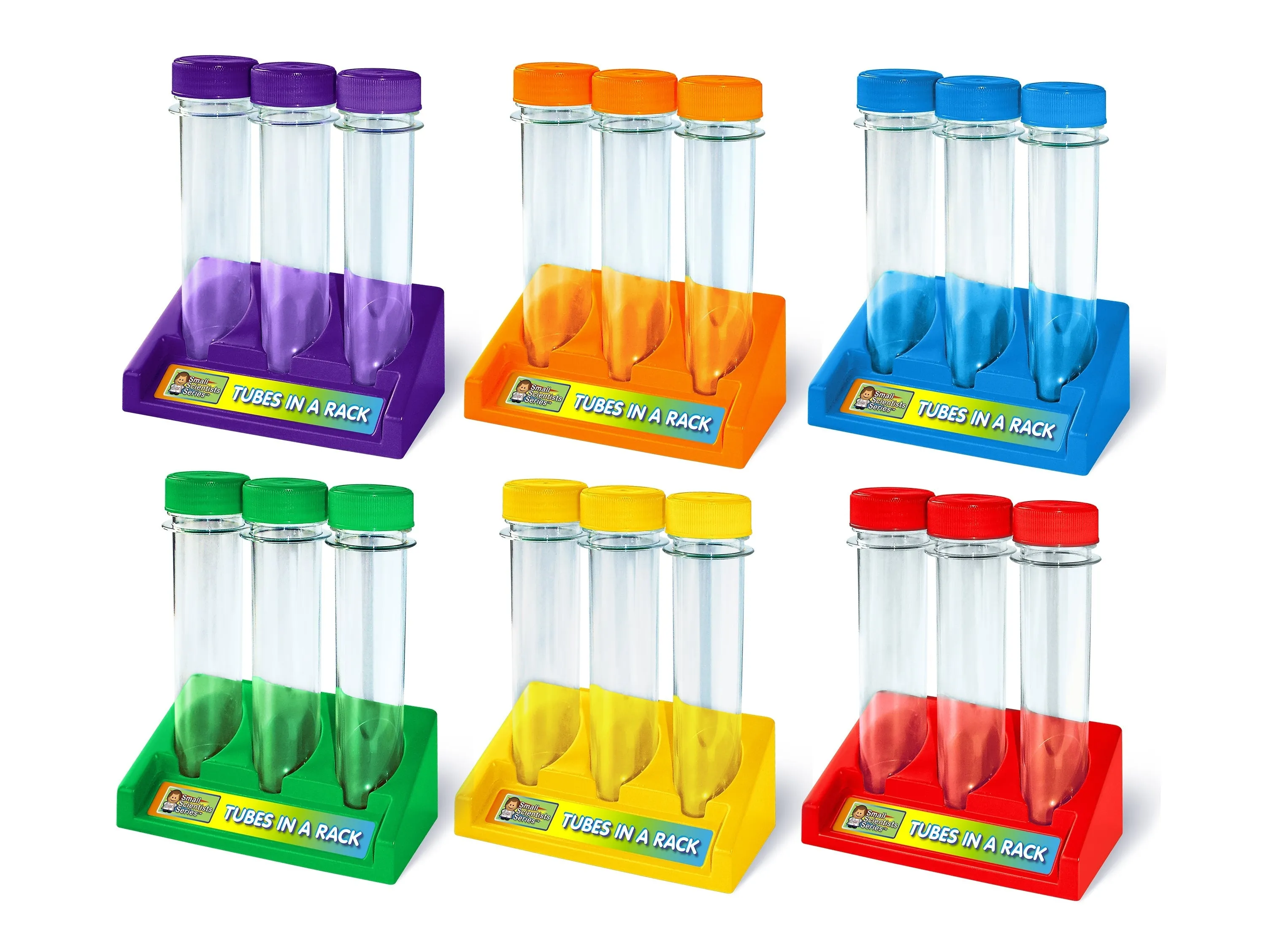 Test Tubes in a Rack Multicoloured (pack of 6)