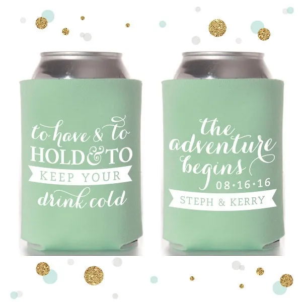 The Adventure Begins - Wedding Can Cooler #14R