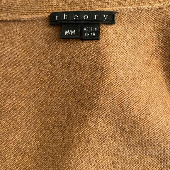 THEORY Brown Cashmere long cardigan size medium office core boardroom chic