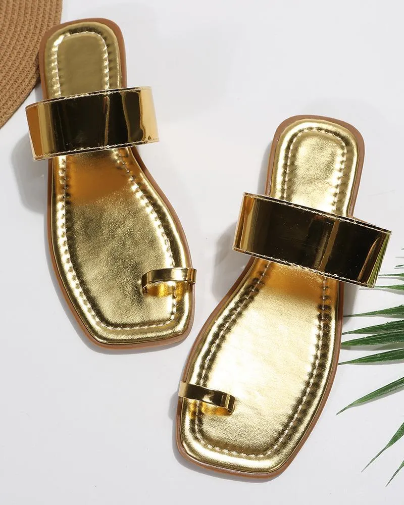 Thin Strap Toe Ring Flip Flops