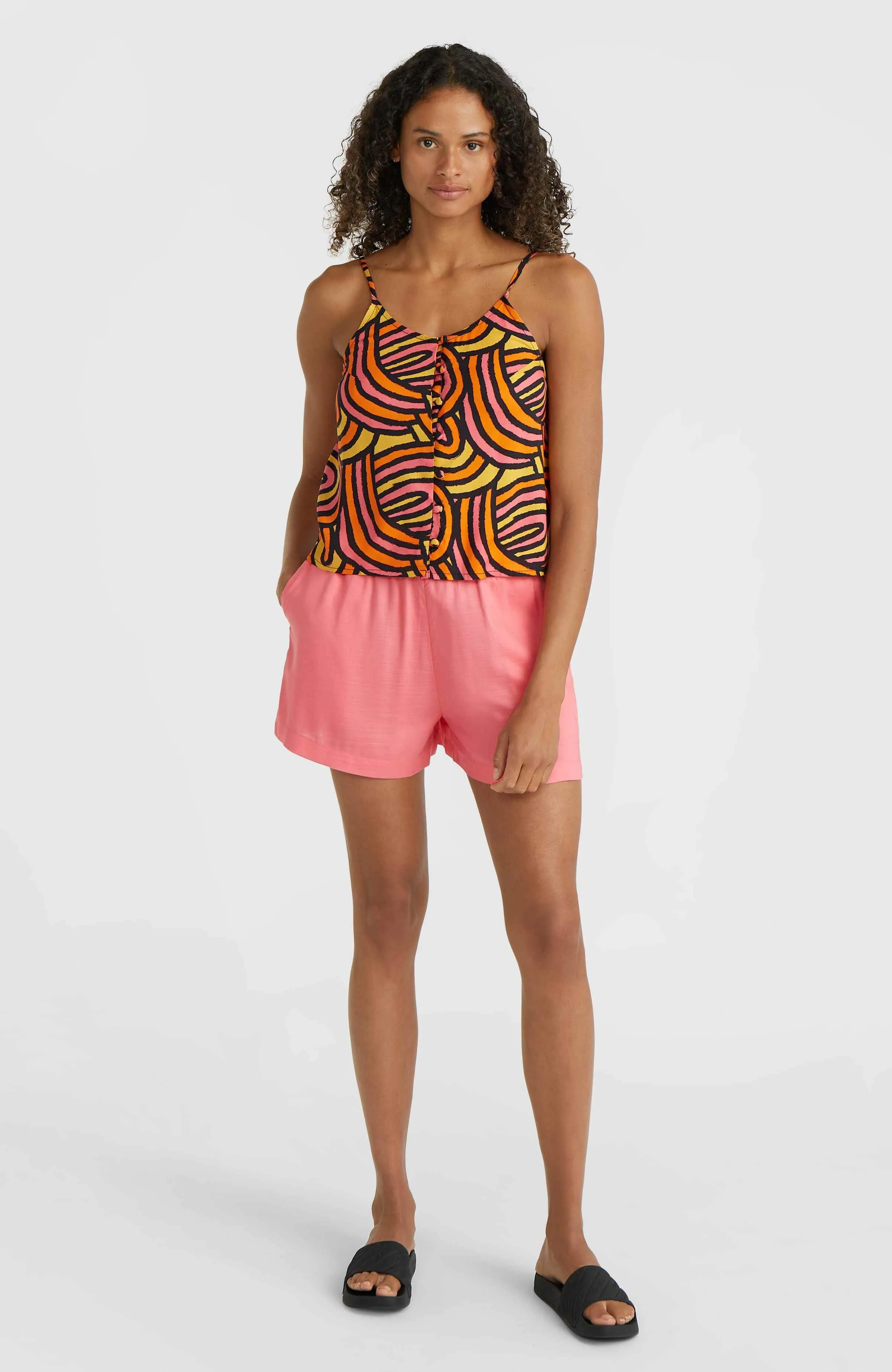 Tiare Woven Tanktop | Orange Rainbow Stripe