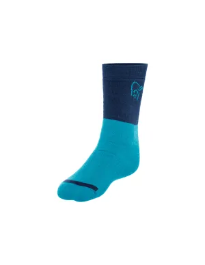 Trollveggen Heavyweight Merino Socks in Hawaiian Surf/Indigo