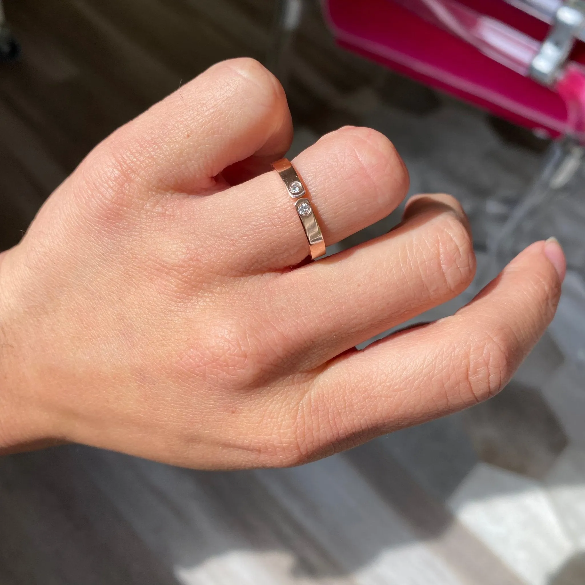 Twin Stone Diamond Stacker Band