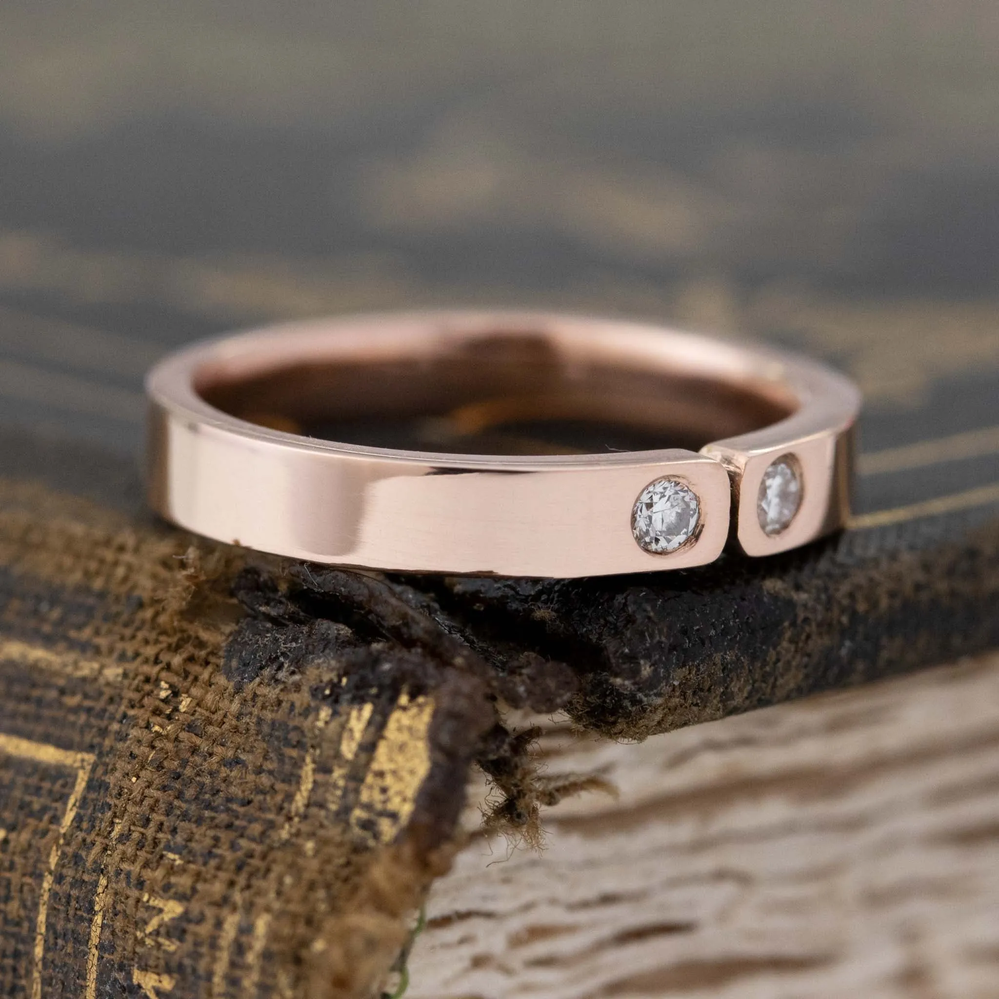 Twin Stone Diamond Stacker Band