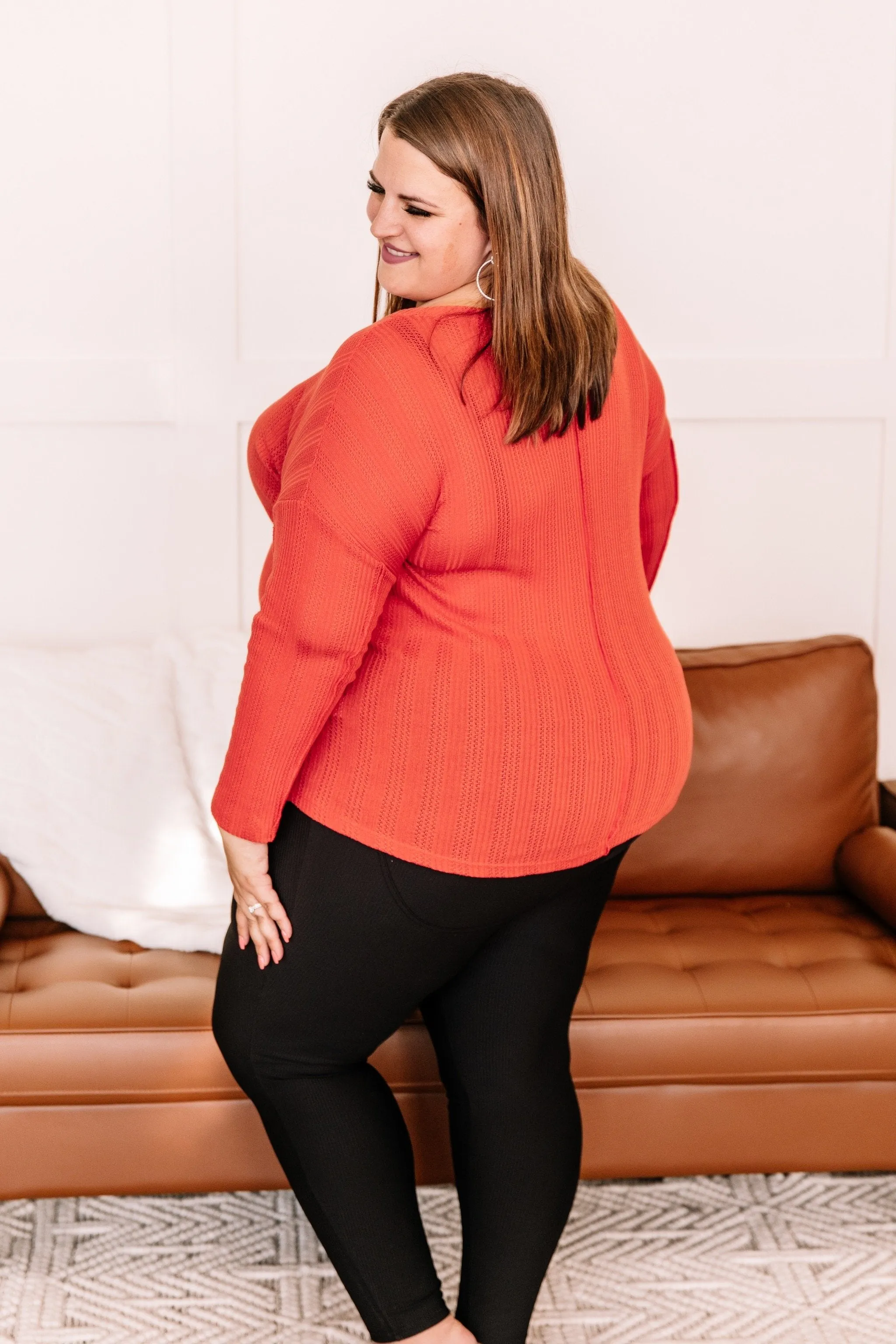 Twisting In The Wind Top In Persimmon