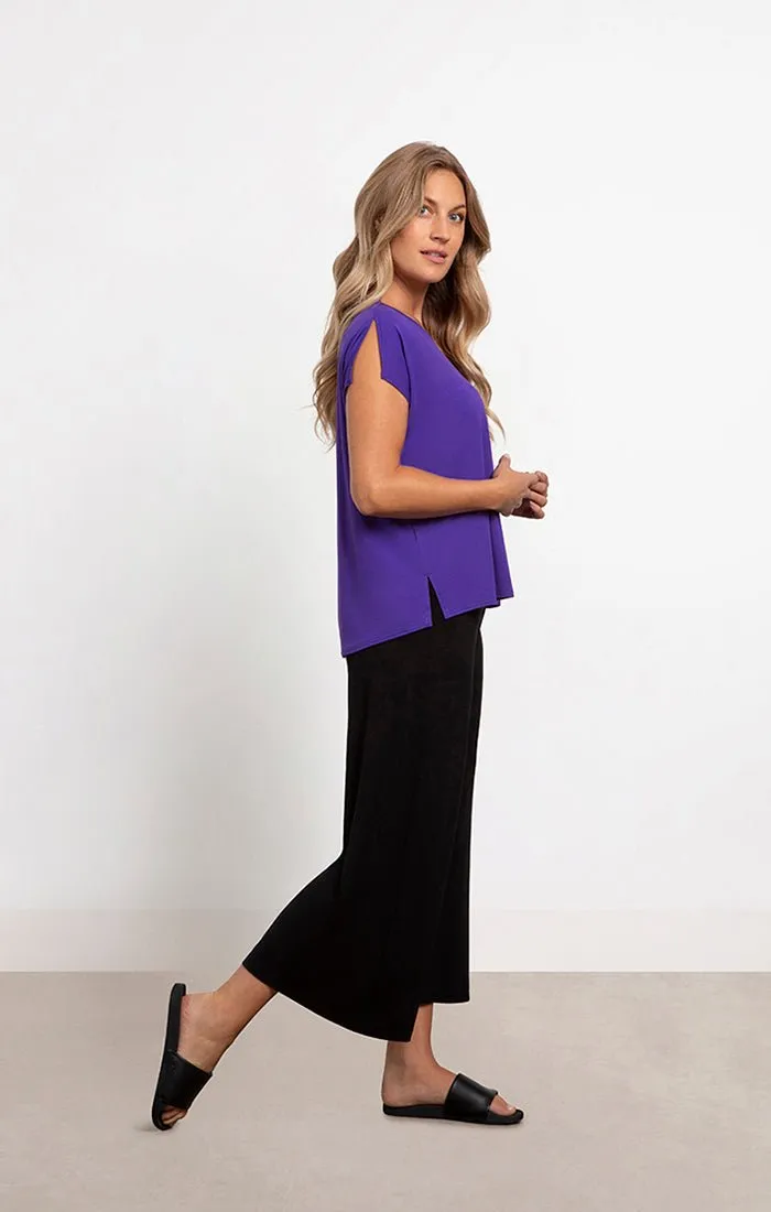 V-Neck Bamboo Slip Cap Sleeve Top