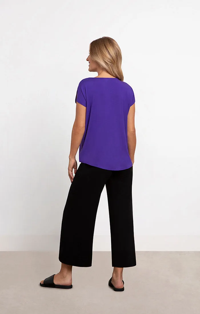 V-Neck Bamboo Slip Cap Sleeve Top