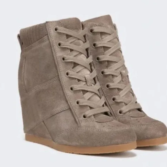 VERONICA BEARD ELISSA SUEDE WEDGE SNEAKERS BOOTIES