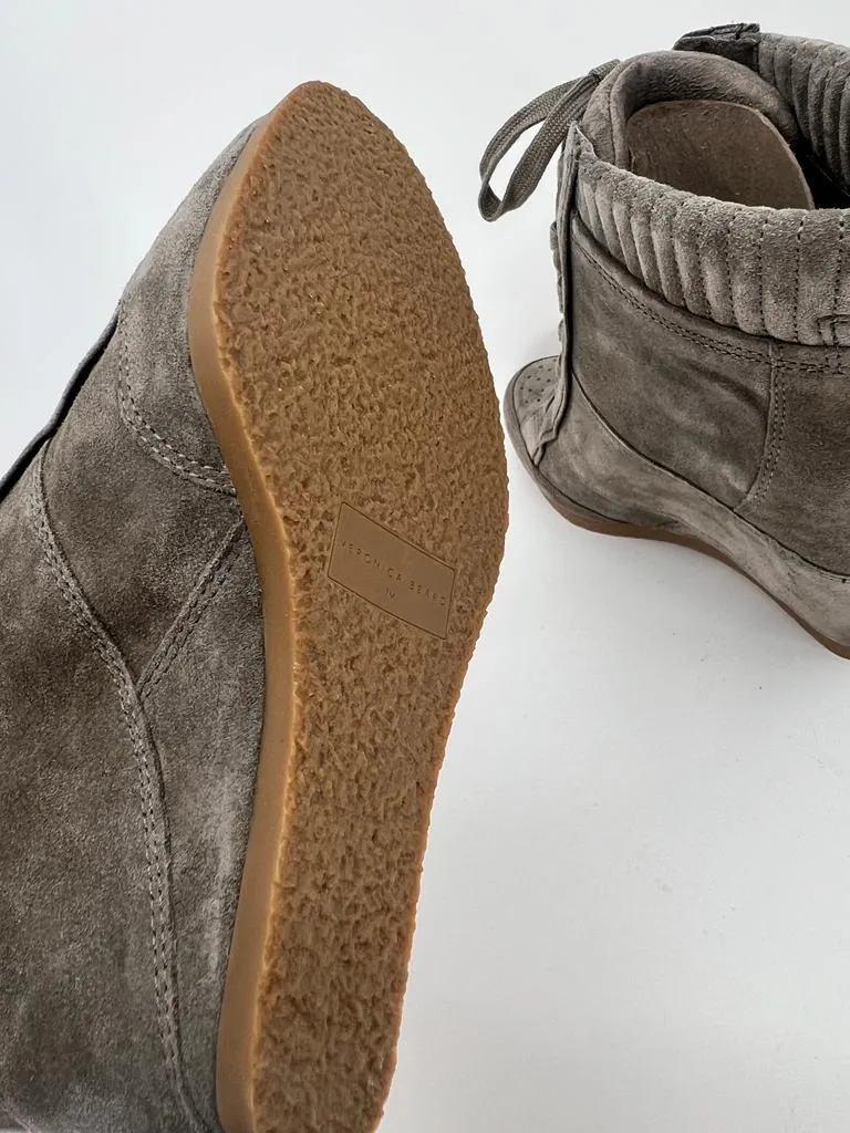 VERONICA BEARD ELISSA SUEDE WEDGE SNEAKERS BOOTIES