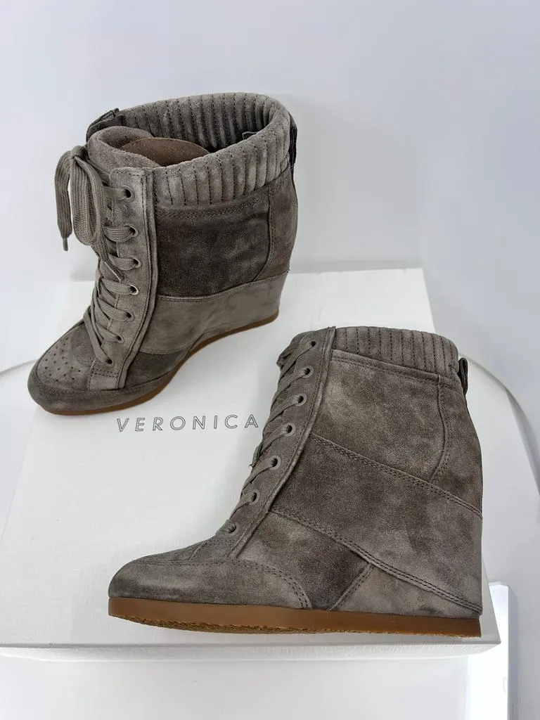 VERONICA BEARD ELISSA SUEDE WEDGE SNEAKERS BOOTIES
