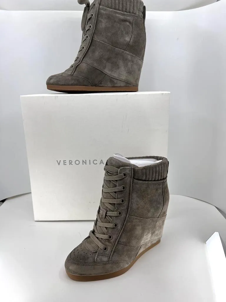 VERONICA BEARD ELISSA SUEDE WEDGE SNEAKERS BOOTIES