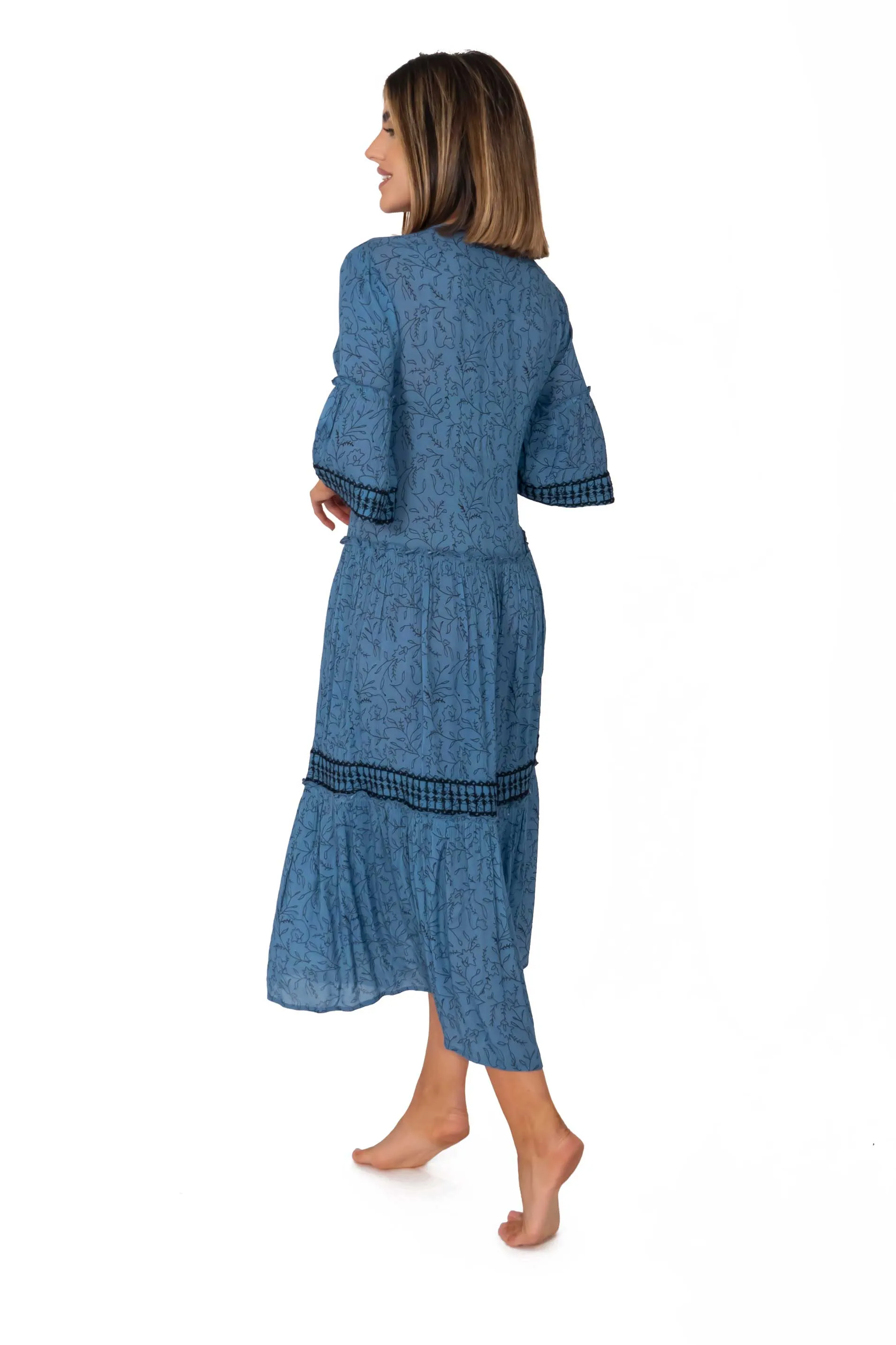 Vestito midi blu Vanessa