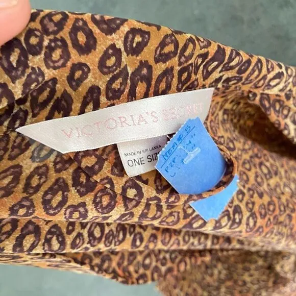 Victoria’s Secret Leopard Print Chiffon Kimono Robe Attached Belt – One Size