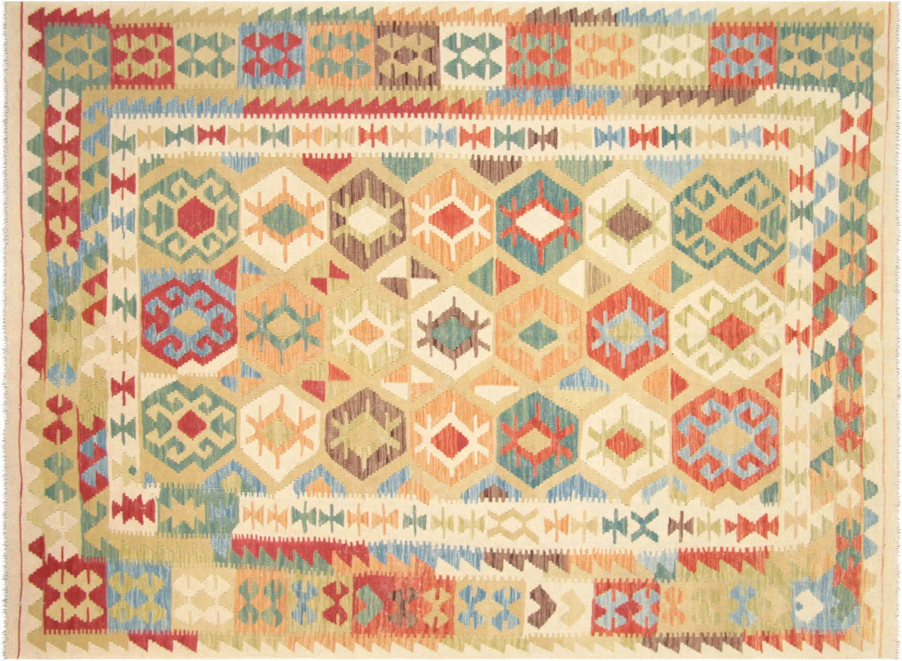 Vintage Afghan Maimana Kilim - 5'10" x 7'11"