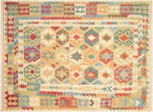 Vintage Afghan Maimana Kilim - 5'10" x 7'11"